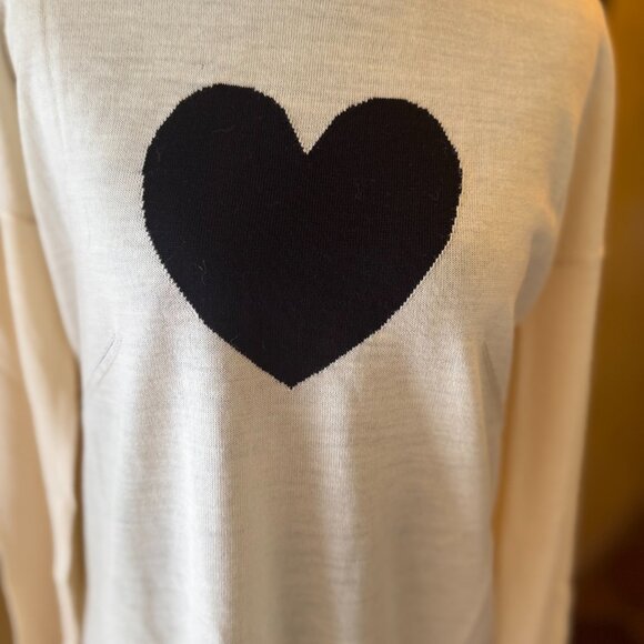 NWT! Zadig & Voltaire Gaby Heart Intarsia Sweater – Ecru – Size Small - Picture 6 of 15